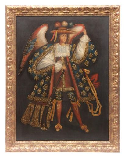 null École de Cuzco

Portraits d'anges arquebusiers

Deux huiles sur toile

(restaurations)

81...