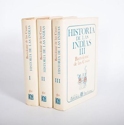 null DE LAS CASAS Bartolomé - Historia de las Indias - trois volumes in-8° - reliure...