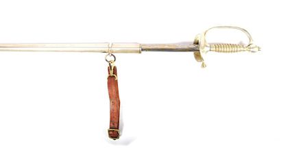 null Épée type 1816 monture à une branche, fusée oblongue à filigrane simulé, clavier...