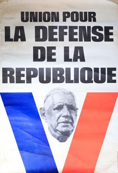 null Affiche en papier "Charles Gaulle" Union pour la Défense de la République.

Imp....