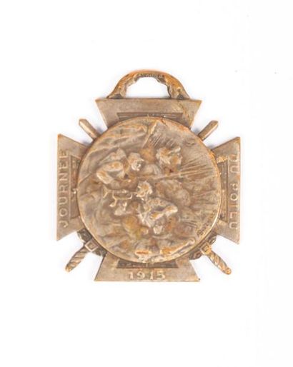 null Médaille militaire en bronze Journée du Poilu 1915 - 25 & 26 décembre signée...