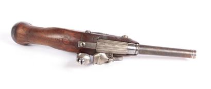 null Pistolet à silex - platine gravée remise en configuration d'origine - canon...