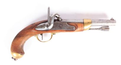 null Pistolet réglementaire français de cavalerie modèle 1822 T Bis - platine T.Percussion...