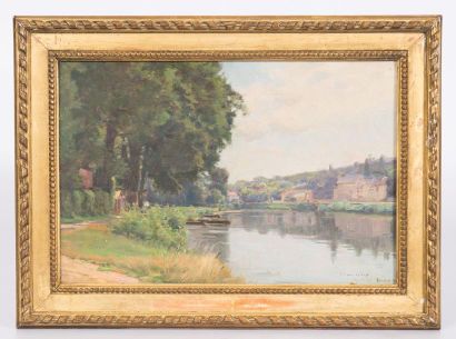 null CARTIER Karl (1855-1925)

Bord de Seine à Bougival

Huile sur toile

Signée,...