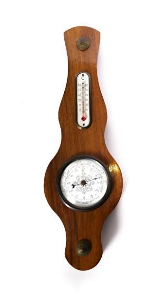 null Thermomètre/baromètre d'applique encastrés dans une plaque de bois 

Haut. :...