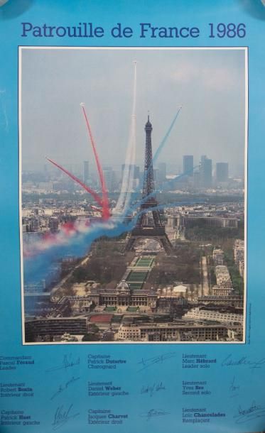 null Lot comprenant : 

- Calendrier de l'armée de l'air de 1989 illustré par Brenet,...