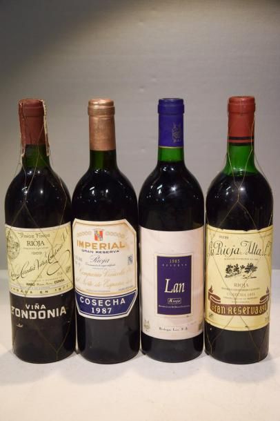 null Lot de 4 blles de vin d' Espagne comprenant :		

1 Blle	Rioja mise Vina Tondonia...