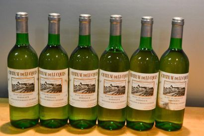 null 6 Blles	CH. DE LUCQUES 	Bordeaux Blanc	1987

	Et.: 4 excellentes, 2 un peu tachées....