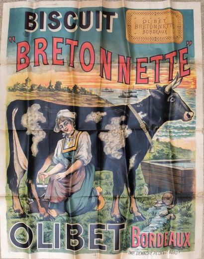 null Lot de trois affiches : 

ANONYME

Biscuit Bretonnette - Olibet 

Imp. Demachy...