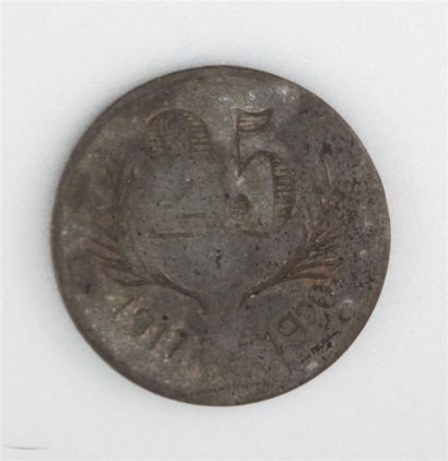 null Chambre de commerce de l'Hérault, 1917-1920, 25 centimes en zinc 
Diam. : 32...