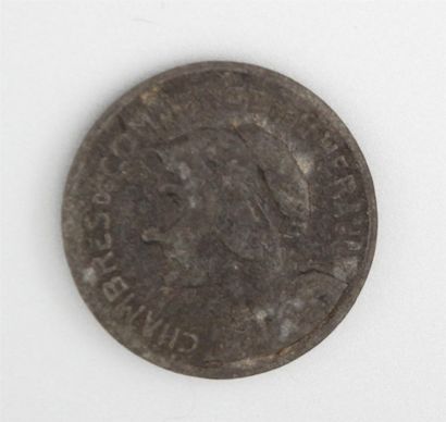 null Chambre de commerce de l'Hérault, 1917-1920, 25 centimes en zinc 
Diam. : 32...