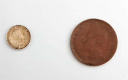 null AUSTRALIE
Lot composé de trois pences Edwardus VII 1910 en argent et un Penny...