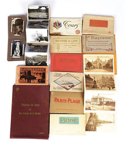 null Onze carnets de cartes postales sur Paris-Plage, Biarritz la côte Basque, les...