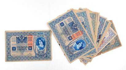 null AUTRICHE
Lot de quatorze billets de 1000 Kronen (couronnes) Vienne datés 2 janvier...