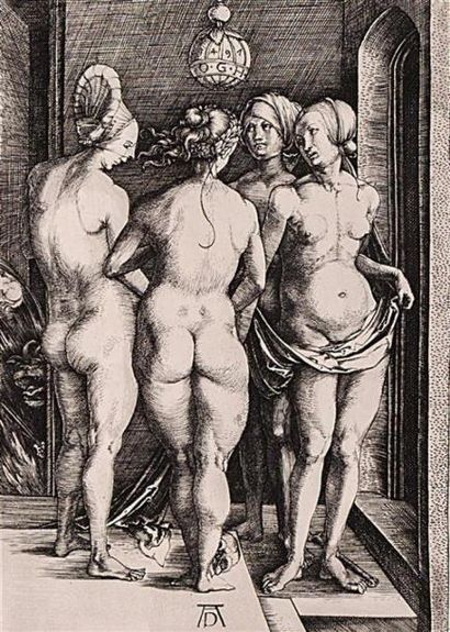 null DURER Albrecht (1471-1528), d'après
Quatre femmes nues ou les quatre sorcières
Gravure...