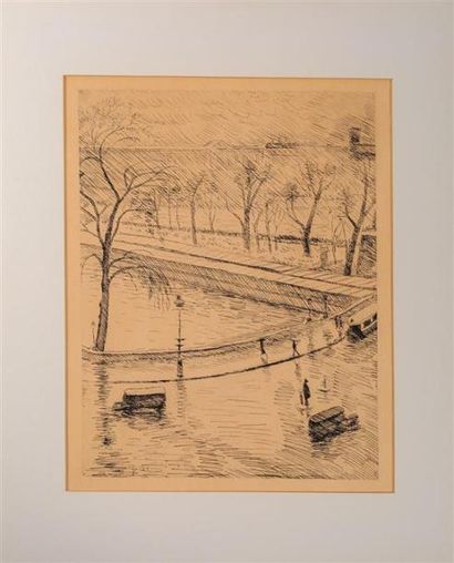 null MARQUET Albert (1875-1947), d'après
Le Pont Neuf sous la pluie
Pointe séche
Signée...