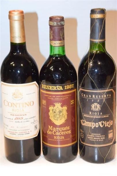 null Lot de 3 blles de vin d'Espagne comprenant :		
1 Blle	Rioja CONTINO Reserva...