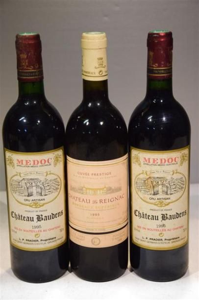 null Lot de 3 blles comprenant :		
1 Blle	CH. DE REIGNAC	Bordeaux Sup.	1995
	Cuvée...