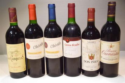 null Lot de 6 blles de vin d' Espagne comprenant :		
1 Blle	Navarra "Las Campanas"...