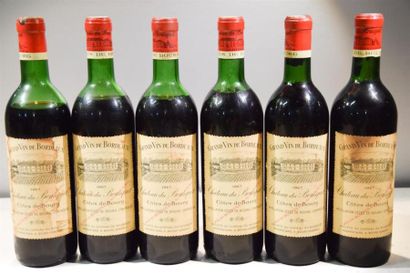 null 6 Blles	CH. DU BOUSQUET	Côtes de Bourg	1967
	Et. 4 un peu tachées, 2 un peu...