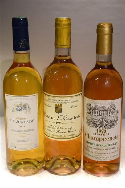 null Lot de 3 blles comprenant :		
1 Blle	CH. LA JUNCASSE	Côtes de Bx St Macaire	2009
1...