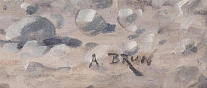 null BRUN Alexandre (1854-1941) 
Sur la grève
Huile sur toile signée en bas à droite
(restaurations)
55...