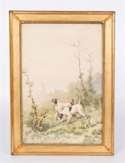 null WEBER Alfred (1862-1
Jacks Russel à l'arrêt
Aquarelle sur papier
Signée en bas...