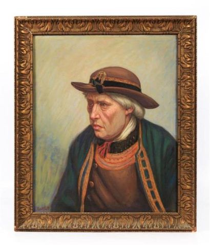 null BOURLIER Léon Emile (XIXème - XXème siècle)
Portrait de bretonne au chapeau
Huile...