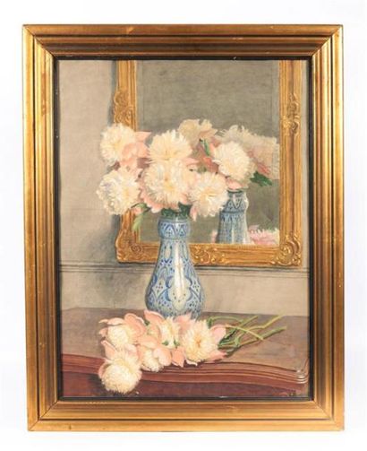 null BOURLIER Léon Emile (XIXème - XXème siècle)
Bouquet de pivoine devant un miroir
Aquarelle...