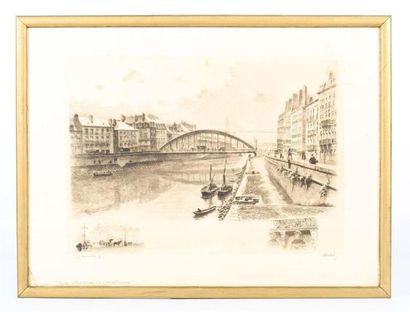 null DUBOIS P. (XIX - XXème siècle)
Nantes le Pont Maudit et le quai de Turenne
Eau-forte
Monogrammée...
