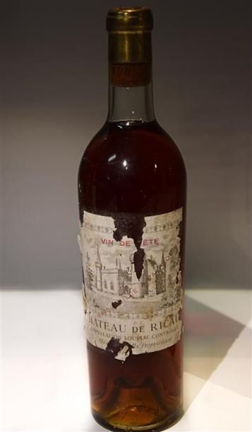 null 1 Blle	CH. DE RICAUD	Loupiac	1950

	Vin de Tête. Et. fanée et déchirée, millésime...