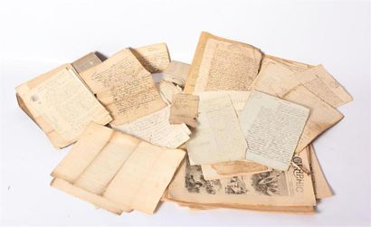 null Important lot de lettres manuscrites telles que extraits de registres civils,...