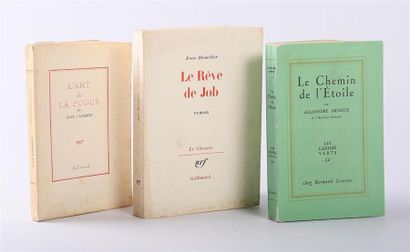 null Lot de trois ouvrages : 
- LAMBERT Jean - L'art de la fugue - Paris, Gallimard,...