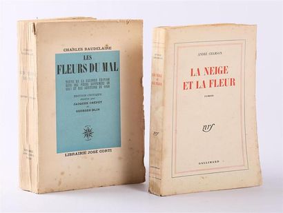 null Lot de deux ouvrages : 
- CHAMSON André - La neige et la fleur - Paris, Gallimard...