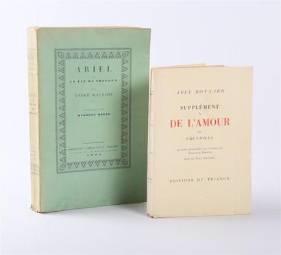 null Lot de deux ouvrages : 
- BONNARD Abel - Supplément à De l'Amour de Stendhal...