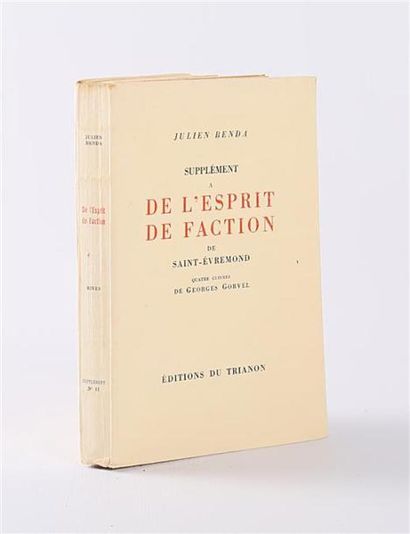 null BENDA Julien - Supplément à De l'esprit de faction de Saint-Evremond - Paris,...