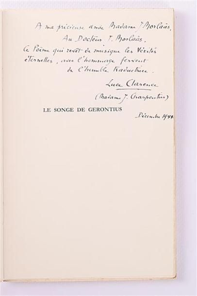 null NEWMAN - Le Songe de Gérontius traduit par Luce Clarence - Paris, La Colombe,...