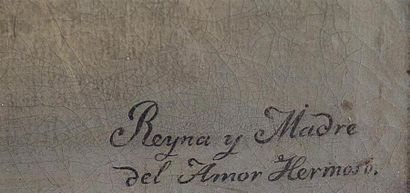 null Ecole espagnole du XIXème siècle
Reyna y Madre del Amor Hermoso
Huile sur toile
(salissures,...