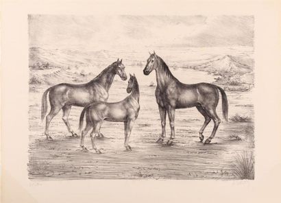 null DAUTRY Marc (né en 1930), d'après
Les trois chevaux
Lithographie 
Signée, titrée...