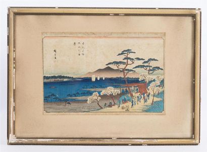 null JAPON
Hiroshige ANDO (1797-1858), d'après
Vue animée de montagnes et mer
Estampe...