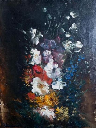 null de VLAMINCK Maurice (1876-1958)
Bouquet de fleurs de Vlaminck 
Huile sur toile
Signée...