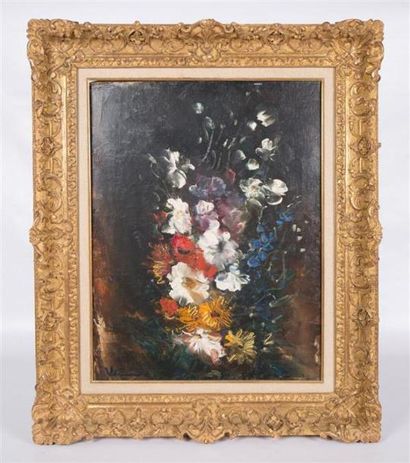 null de VLAMINCK Maurice (1876-1958)
Bouquet de fleurs de Vlaminck 
Huile sur toile
Signée...