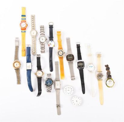 null Lot de quinze montres de différentes marques telles que Rainbow, Yema, Geo Star,...