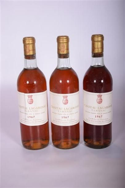 null 3 Blles	CH. LAGAROSSE (Moelleux)	1ères Côtes de Bx	1967
	Et. légèrement tachées....