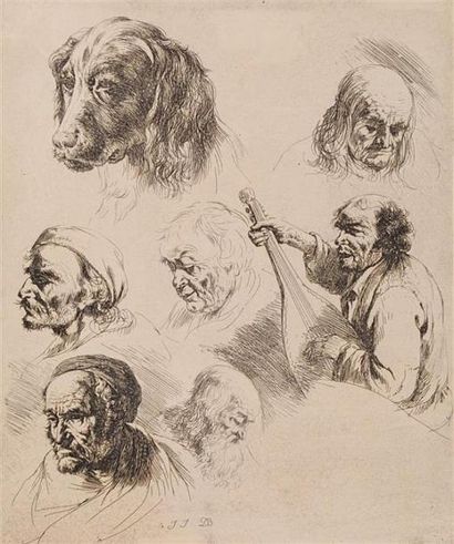 null DE BOISSIEU Jean Jacques (1736-1810) (dessinateur), d'après 
Feuille d"études
Eau-forte...