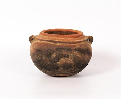 null Pot en terre cuite à deux anses
Probablement Colombie
Haut. : 11,5 cm - Larg....