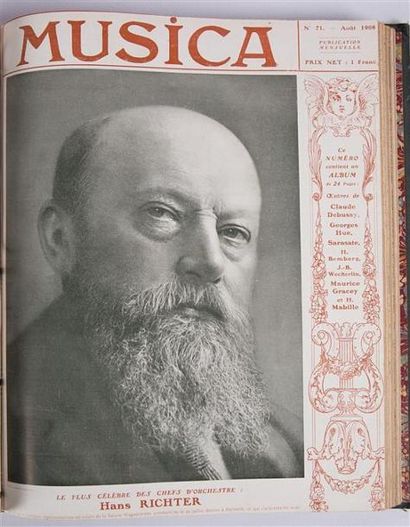 null [MUSICA]
Revues Musica de Janvier à Décembre 1908 - un volume in-folio - reliure...
