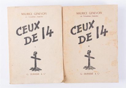 null GENEVOIX Maurice - Ceux de 14 - Paris G. Durassié & Cie SD - deux volumes in-8°...