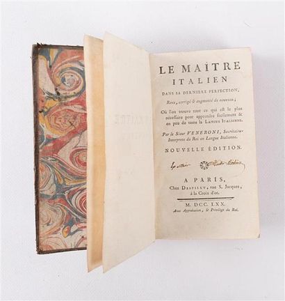 null VENERONI - Le maitre italien - Paris Chez Despilly 1770 - un volume in-12° -...