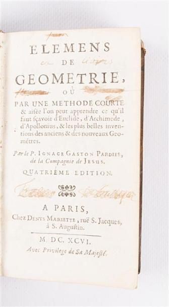 null PARDIES Ignace Gaston - Elemens de géométrie ou par une méthode courte et aisée...